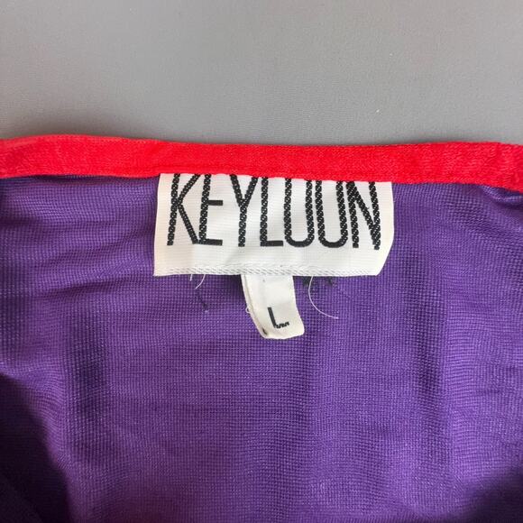 70s Keyloun Rainbow Stripe Lounge Kaftan Dress Talon Zip L - Picture 7 of 7